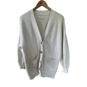 Aerie Chunky Tight Knit Fisherman's Rib Stitch Button Down Pockets Cardigan S